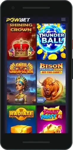 PowBet bonus page on a phone