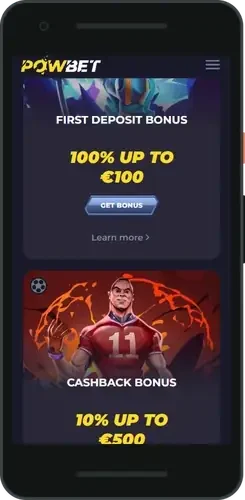 PowBet live tables on a phone